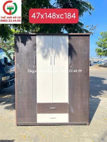 TỦ ÁO QUẦN 4 CÁNH GỖ MDF