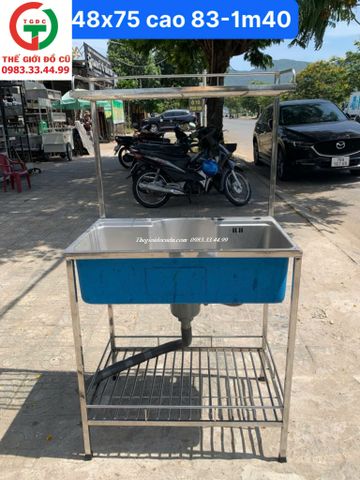 CHẬU RỬA INOX 1 HỌNG LIỀN KỆ