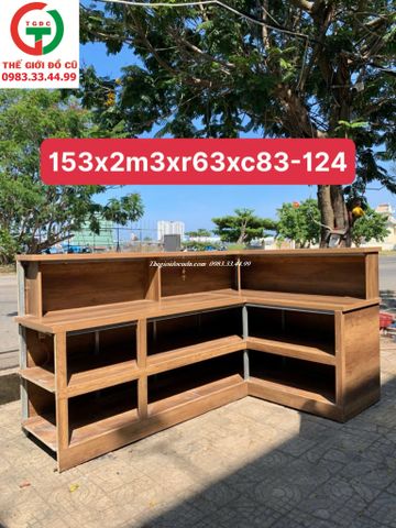 QUẦY THU NGÂN LỄ TÂN GÓC GỖ MDF