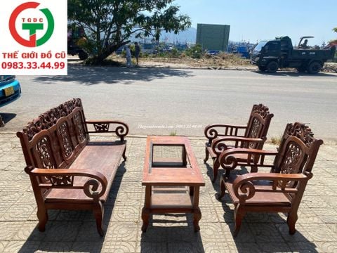 SALON GỖ HƯƠNG TAY CUỐN XƯA