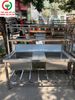 CHẬU RỬA INOX 2 HỌNG VUÔNG LIỀN KỆ
