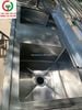 CHẬU RỬA INOX 2 HỌNG VUÔNG LIỀN KỆ