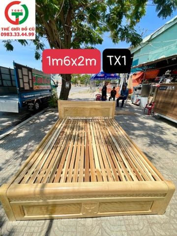 GIƯỜNG GỖ 1M6
