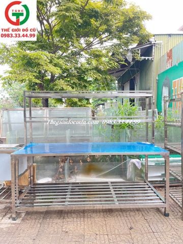 BÀN CHẾ BIẾN INOX LIỀN KỆ
