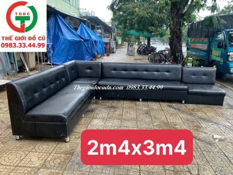 GHẾ SOFA BĂNG CHỜ GÓC ĐỆM DA