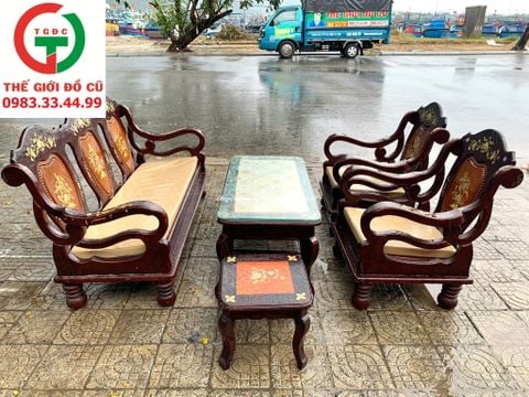 BỘ BÀN GHẾ SALON GỖ CHÀM XOAN ĐÀO