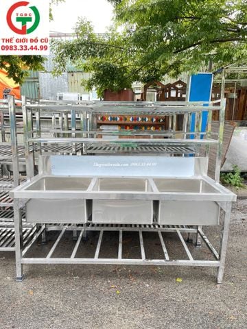 CHẬU RỬA INOX 3 HỌNG VUÔNG