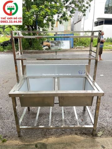 CHẬU RỬA INOX 2 HỌNG VUÔNG