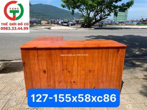 QUẦY BAR GÓC GỖ MDF KHUNG SẮT