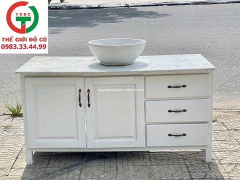 TỦ RỬA LAVABO MẶT ĐÁ GỖ TỰ NHIÊN