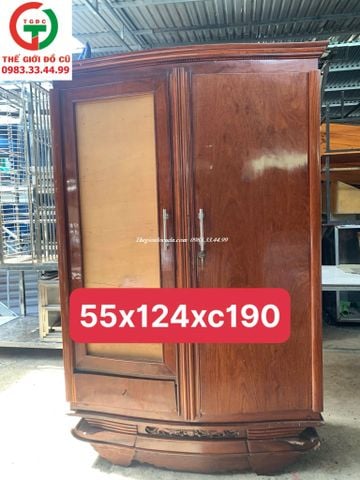TỦ ÁO QUẦN 2 CÁNH GỖ XƯA
