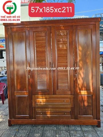 TỦ GỖ ÁO QUẦN 4 CÁNH