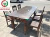 BỘ BÀN TRÀ CHÂN TIỆN 6 GHẾ GỖ XƯA
