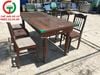 BỘ BÀN TRÀ CHÂN TIỆN 6 GHẾ GỖ XƯA