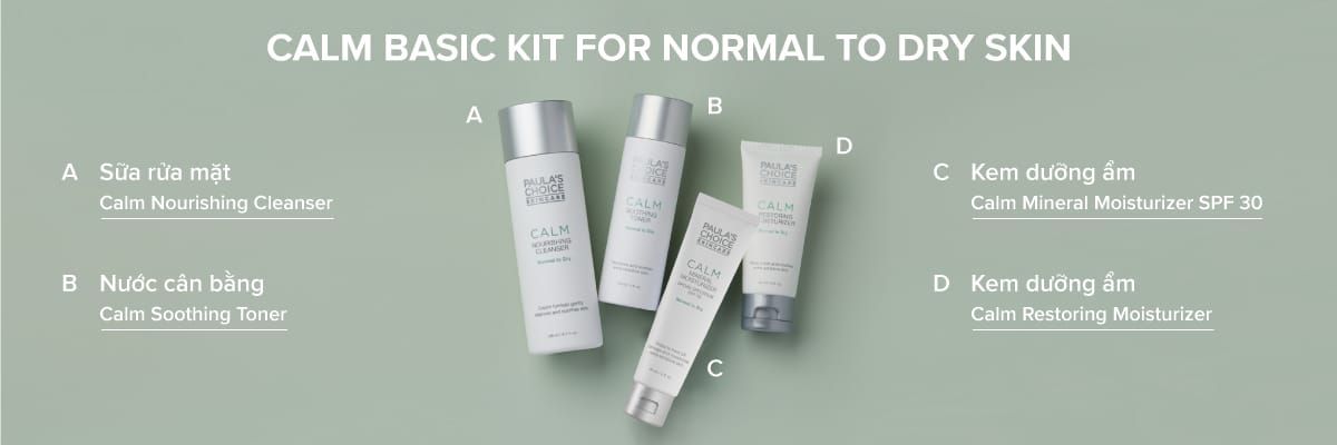 Calm Basic Kit For Normal To Dry gồm 4 sản phẩm