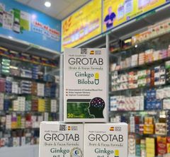 Thuốc GROTAB Ginkgo Biloba tăng cường lưu thông máu lên não, ngăn ngừa suy giảm trí nhớ