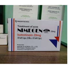 Thuốc trị mụn Hàn Quốc Nimegen 20mg hộp 30 viên tác dụng gì? Nimegen mua ở đâu? Nimegen giá?