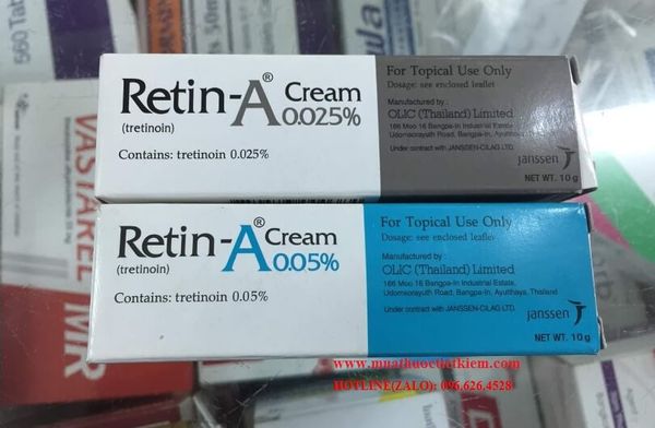 Thuốc RetinA Cream Tretinoin 0.025/ 0.05 giá bao nhiêu
