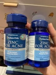 Viên uống trị mụn Puritan's Pride Zinc For Acne 100 viên của Mỹ có tốt không ? Giá bao nhiêu ?