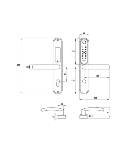 Khóa điện tử HAFELE EL6500-TCS