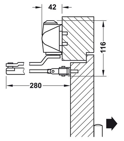 TAY CO THỦY LỰC HAFELE 60KG 931.84.239