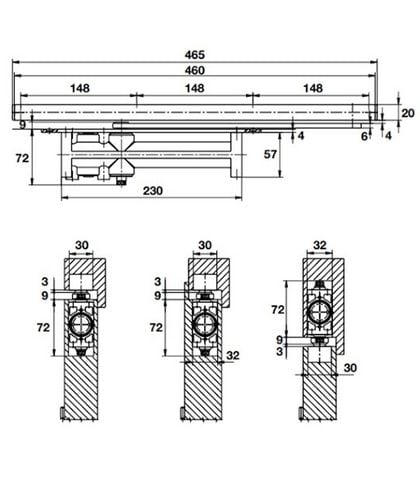 TAY CO THỦY LỰC LẮP ÂM 60KG HAFELE 931.47.039