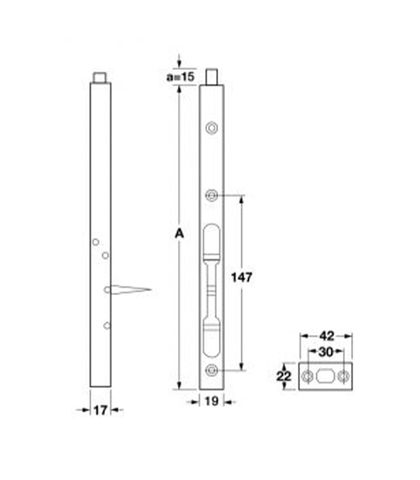 CHỐT ÂM 204MM HAFELE 489.71.450