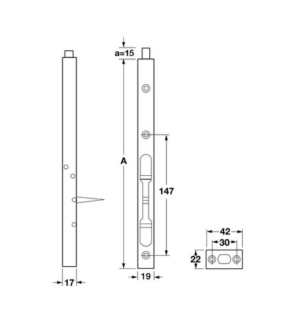 CHỐT ÂM 305MM HAFELE 489.71.460