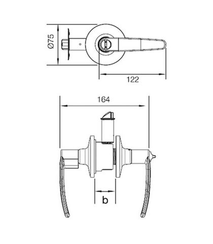 BỘ KHÓA TAY NẮM CỬA TOILET HAFELE 489.10.191