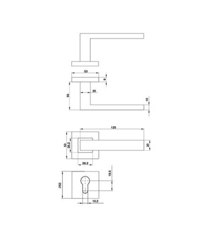 TAY NẮM GẠT NẮP CHỤP VUÔNG HAFELE 499.62.216