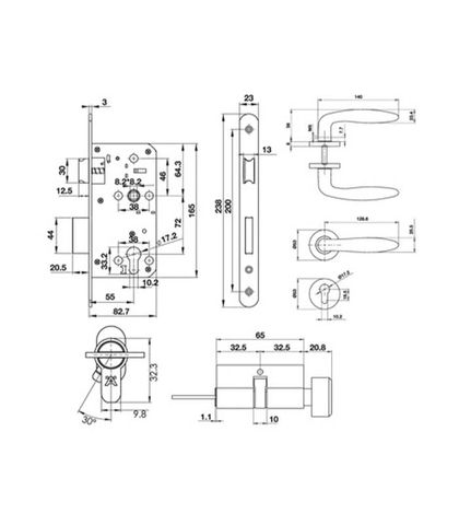 BỘ TAY NẮM NẮP CHỤP TRÒN KIỂU OVAL 499.63.801