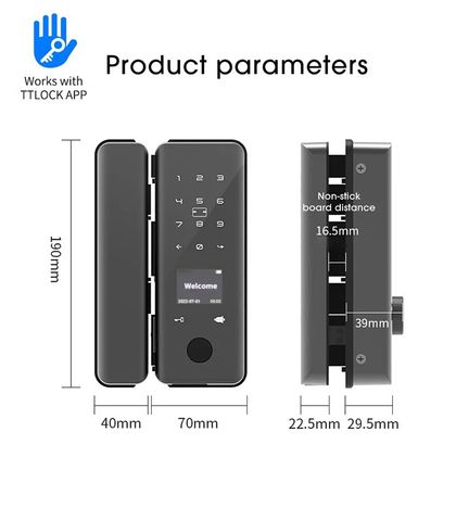 KHÓA VÂN TAY CỬA KÍNH TTLOCK M100