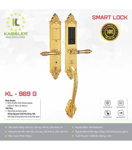 Khóa vân tay tân cổ điển Kassler KL-969G