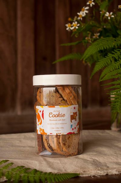 Bánh Biscotti healthy nguyên cám mix vỏ cam vàng