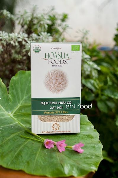Gạo hữu cơ ST25 xát dối Hoa Sữa
