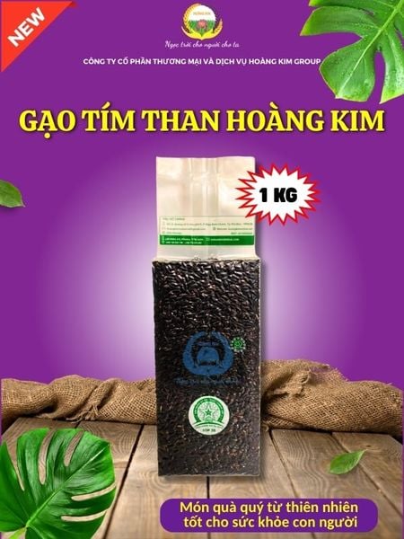 Gạo lứt tím than hữu cơ Hoàng Kim