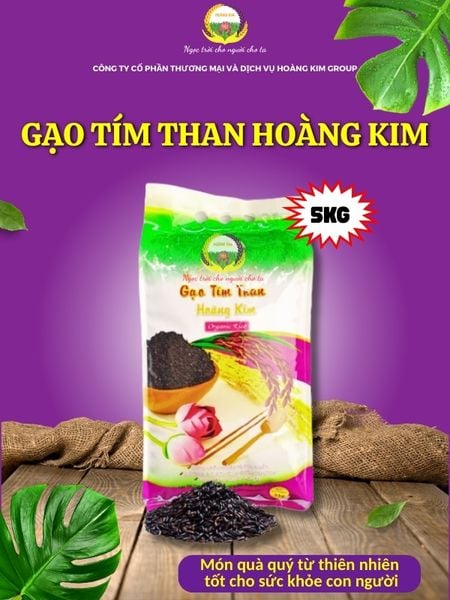 Gạo lứt tím than hữu cơ Hoàng Kim