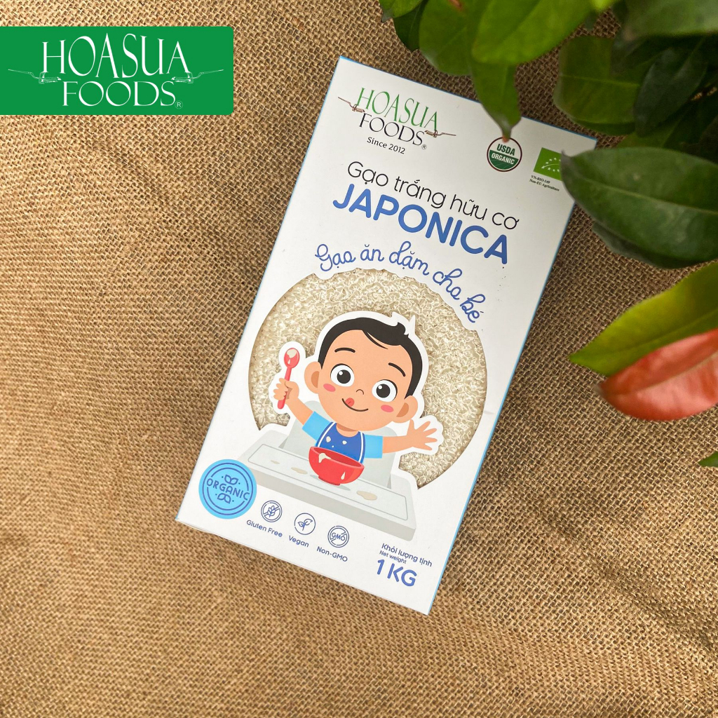 Gạo trắng hữu cơ Japonica ăn dặm cho bé Hoa Sữa