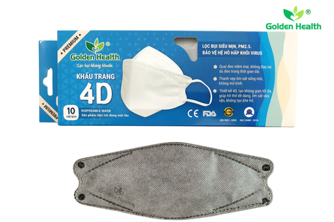  Khẩu trang kf94 kháng khuẩn cao cấp màu xám hộp 10 cái 