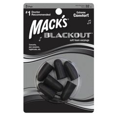 Hộp 3 đôi Nút bịt tai chống ồn cho Âm nhạc Macks Black Out - Nhập khẩu từ Mỹ