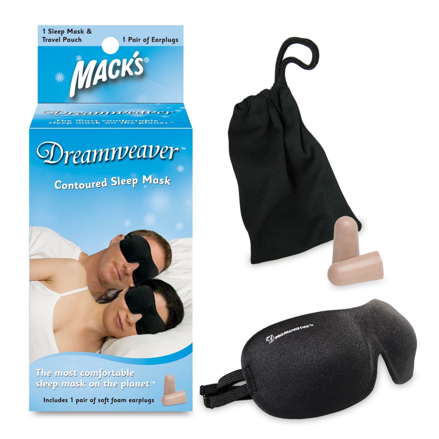 Mặt nạ che mắt ngủ Dreamweaver™ (Kèm 1 đôi nút bịt tai Mack’s và 1 túi đựng ) - Nhập khẩu từ Mỹ