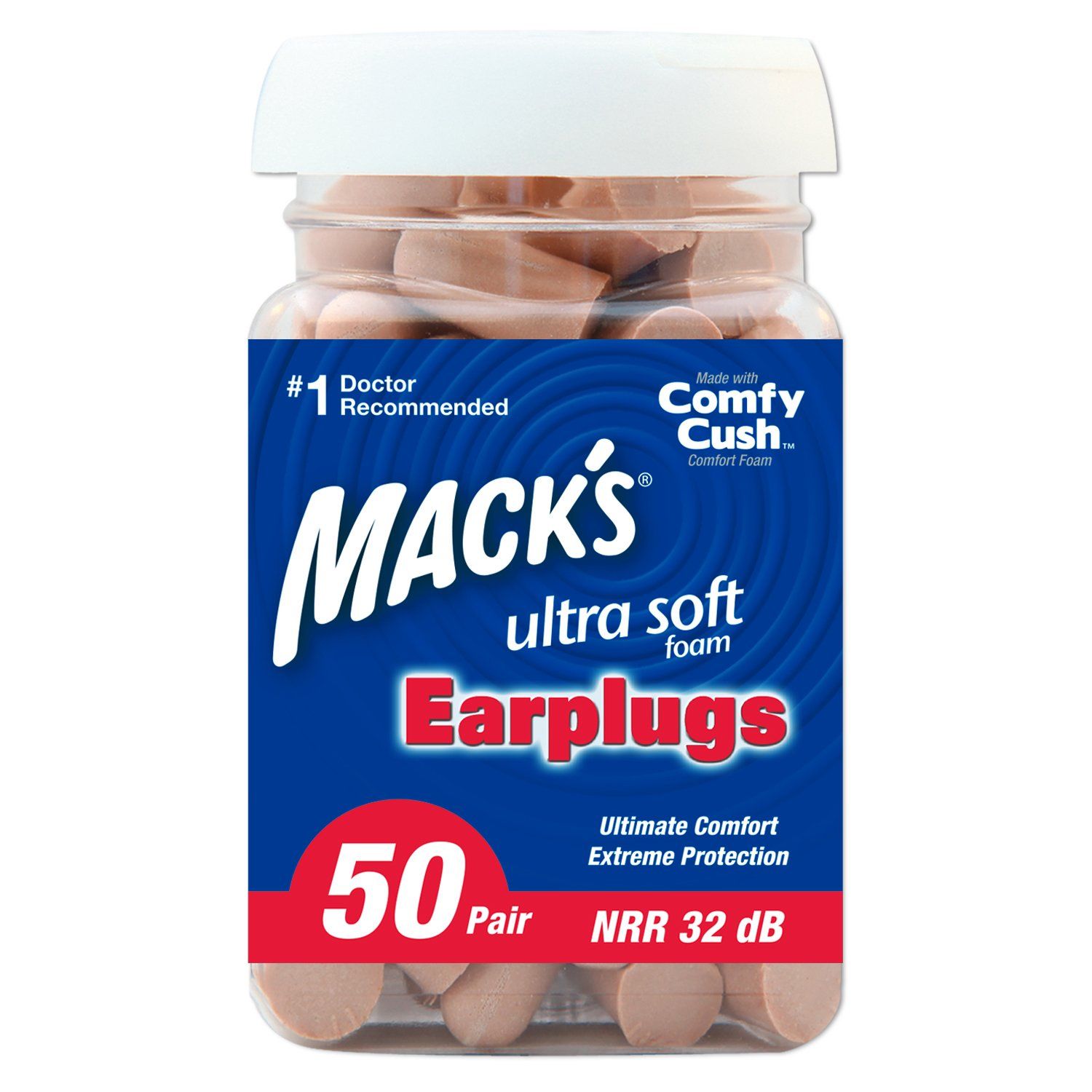 Hộp 50 đôi Nút bịt tai chống ồn Siêu mềm mại Mack's Ultral Soft - Nhập khẩu từ Mỹ