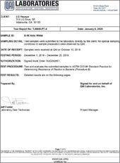 HIMACS Resistance to Bacteria Test Report by QAI US(ASTM G22-96)