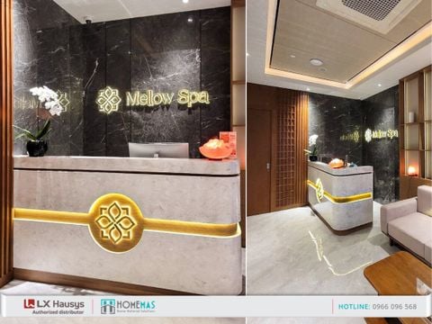 công trình bàn lễ tân Mellow Spa Luxcity