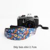 Dây đeo máy ảnh dành cho máy Fuji, Canon, Nikon, Sony.. - Camera Strap - MadebyCammix - Dây đeo máy ảnh hoạ tiết hoa cam