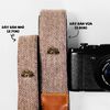 Dây đeo máy ảnh dành cho máy Fuji, Canon, Nikon, Sony - Camera Strap hoạ tiết nâu - Dây deo máy ảnh bản nhỏ Made by Camm