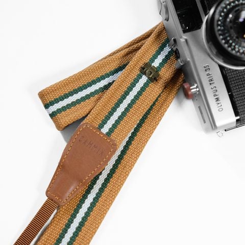  [NEW] Dây đeo máy ảnh - Dây sọc - Vàng sọc xanh - Camera Strap dành cho Fujifilm, Sony, Canon, Nikon... - Made by Cammix 