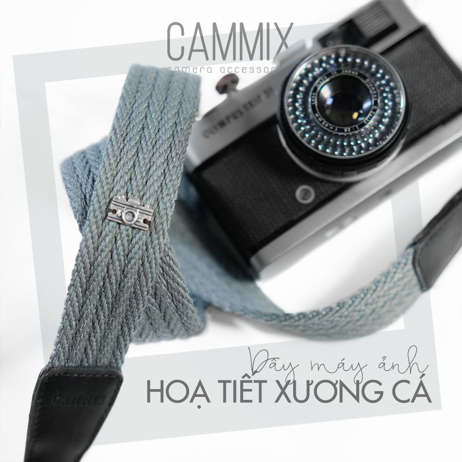 [NEW] Dây đeo máy ảnh - Dây xám xương cá- Camera Strap dành cho Fujifilm, Sony, Canon, Nikon... - Made by Cammix