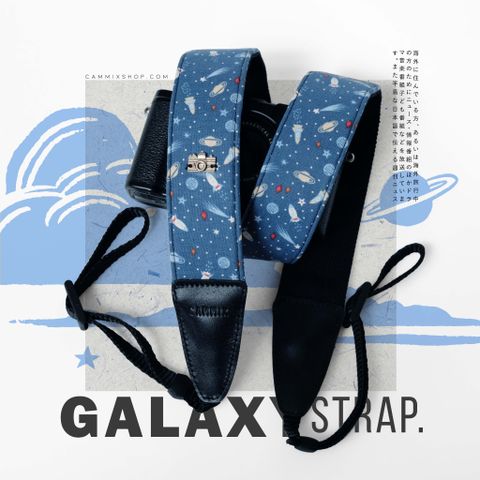  Dây đeo máy ảnh dành cho máy Fuji, Canon, Nikon, Sony... - Camera Strap - Dây máy ảnh hoạ tiết Galaxy bọc da thật 