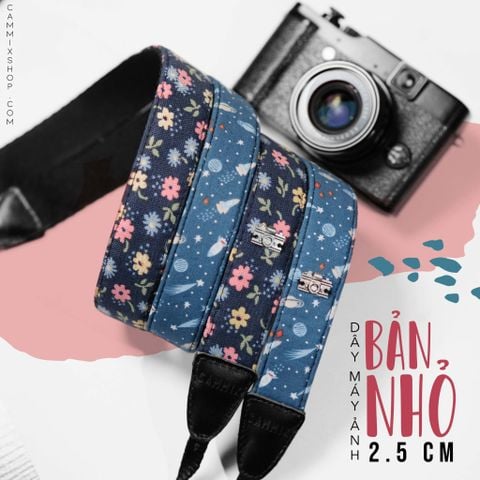  Dây đeo máy ảnh bản nhỏ - Camera Strap hoạ tiết dành cho máy ảnh Sony, Fuji, Canon, Nikon,.... - Dây máy ảnh bản 2.5cm 